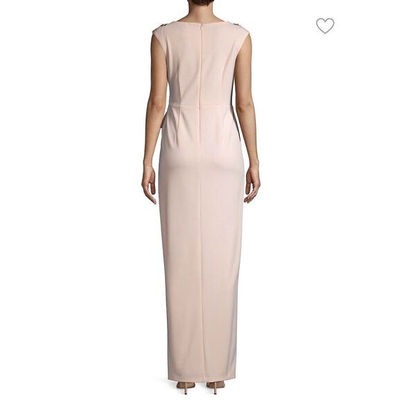 Adrianna Papell Blush Draped Long Dress Size 12 New with Tags - Picture 4 of 8
